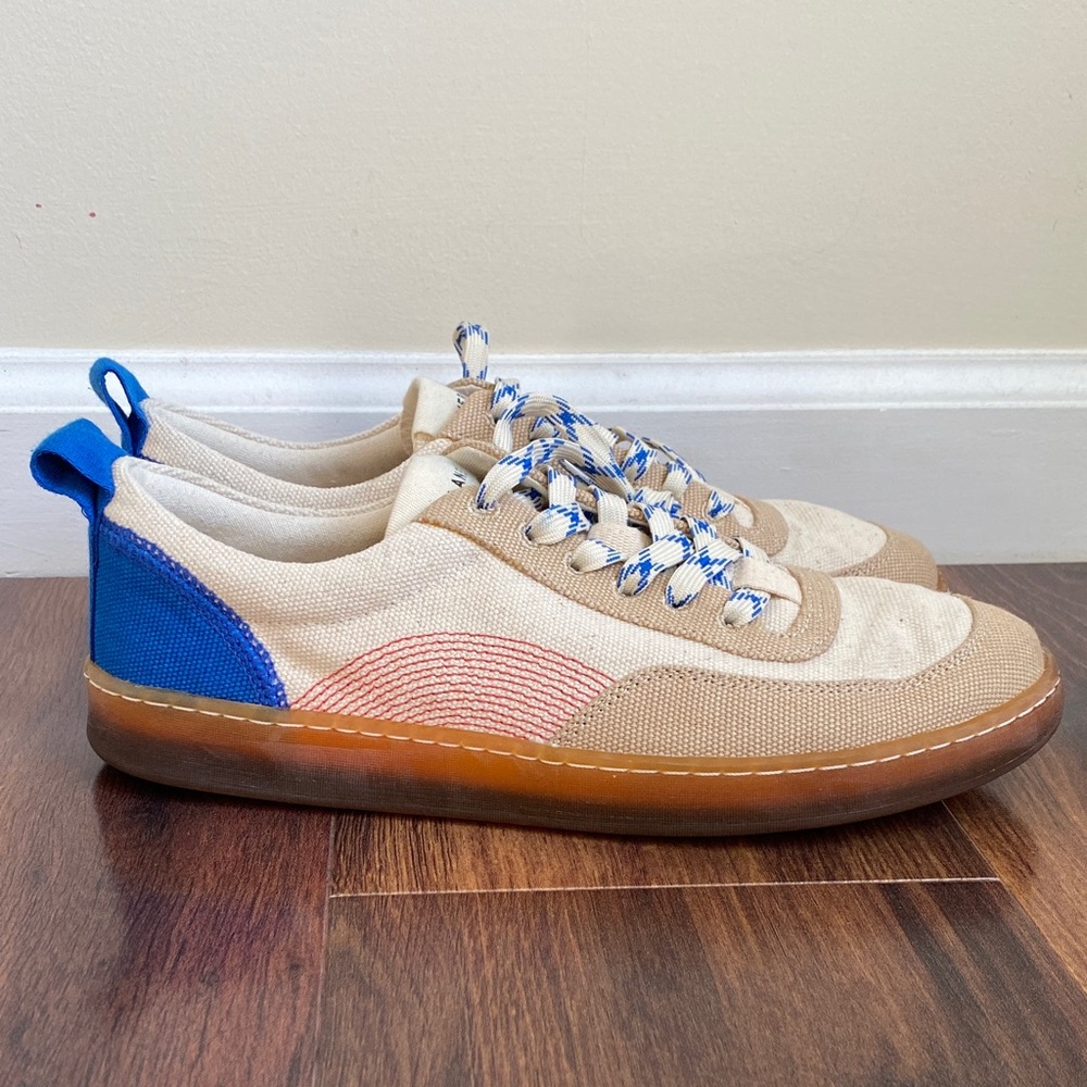 Everlane Tread Bare Lapis Blue and Tan Canvas Gumshoe Sneaker